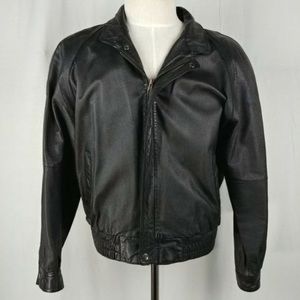 Wilsons Leather Black Leather Jacket Mens  SZ-S